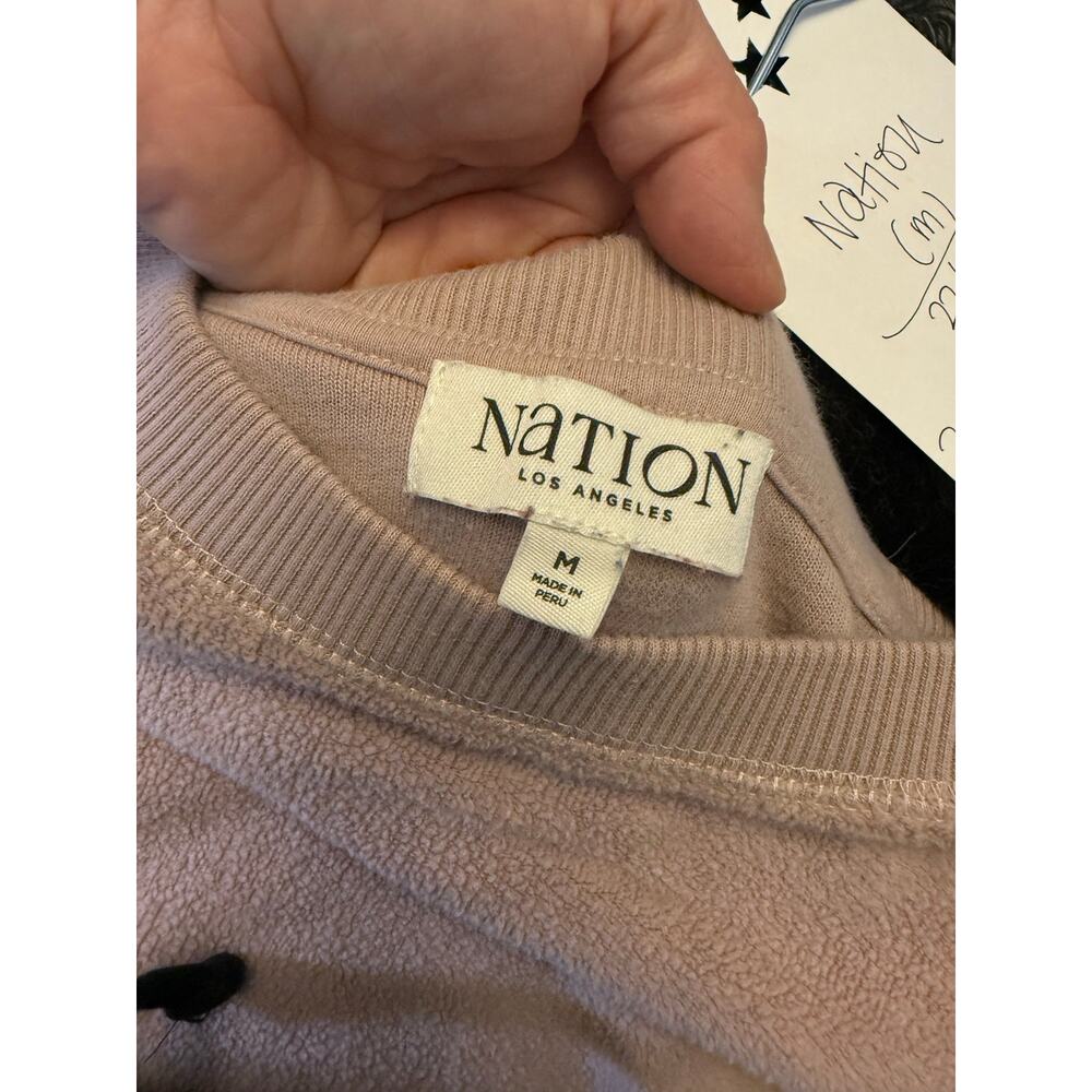 Nation LTD Sweatshirt Women's Medium Pink Terry - Picture 4 of 7